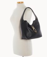 Lucca Leather Logo Lock Hobo - Image 48