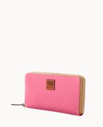 Pebble Grain Large Zip Around Wristlet - Image 45